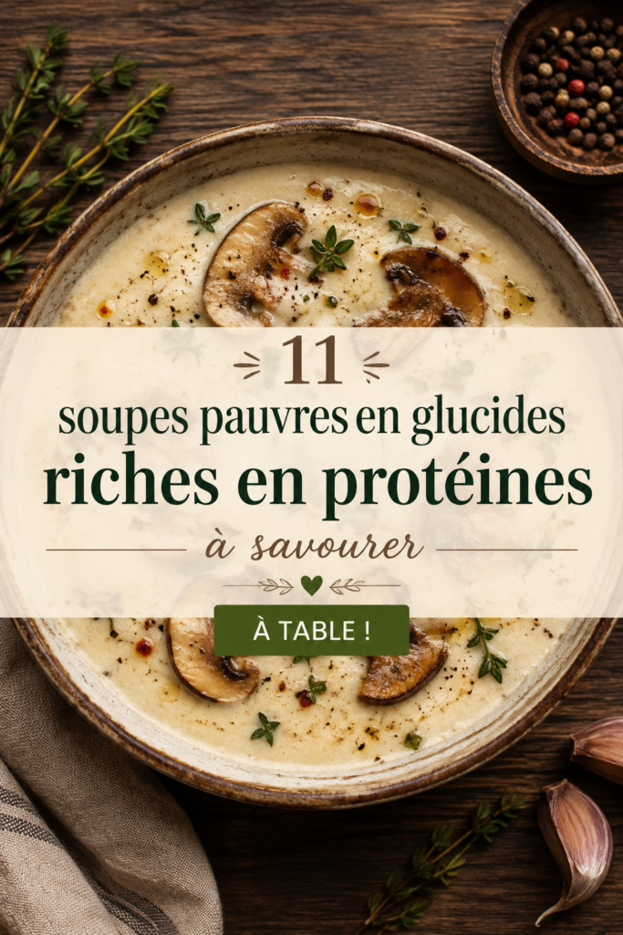 Une assortment de soupes riches en protéines dans des bols colorés