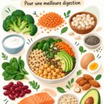 Sélection de plats sains riches en protéines et en fibres