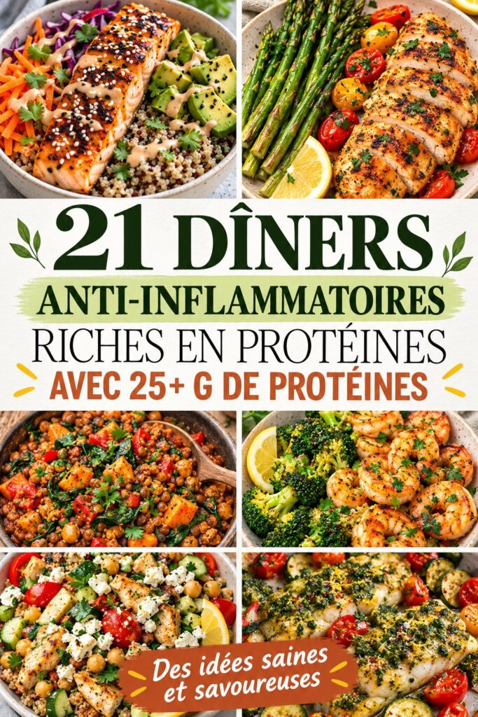 Un plat coloré et sain avec des protéines, légumes et épices anti-inflammatoires.