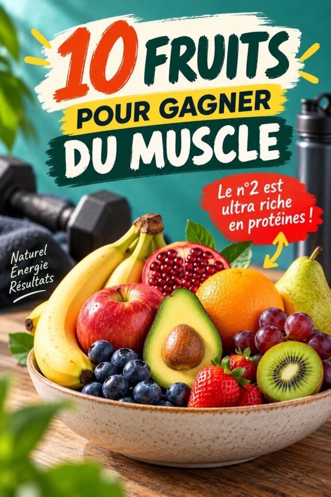 Assortiment de fruits colorés sur une table, représentant ceux qui sont bénéfiques pour la musculation.