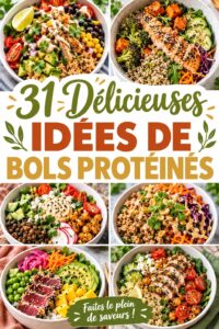 Un bowl protéiné coloré avec des légumes frais, des graines et des protéines.