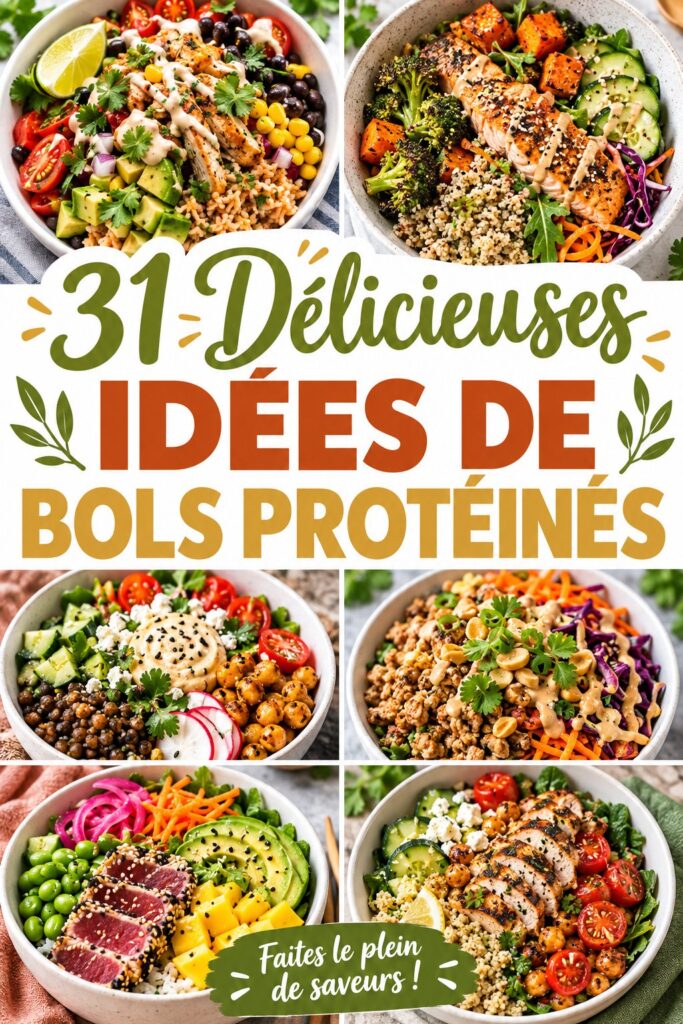Un bowl protéiné coloré avec des légumes frais, des graines et des protéines.