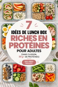 Lunch box saine avec des ingrédients riches en protéines