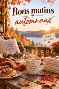 Femme savourant une tasse de thé chaud sur un balcon le matin d'automne.