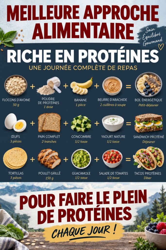 Femme préparant un plat riche en protéines avec des légumes frais
