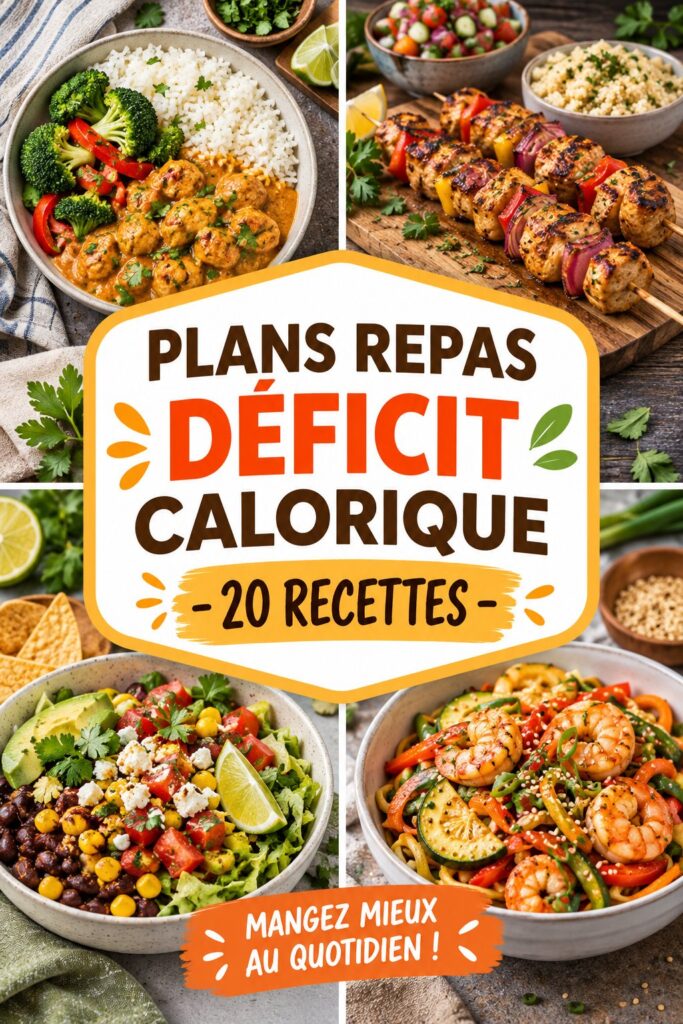Assiette avec un plat santé et faible en calories, parfait pour un déficit calorique.