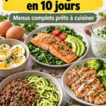 Un tableau de repas sur 10 jours riche en protéines pour une alimentation équilibrée.