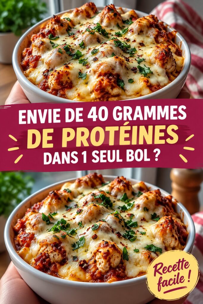 Bol de recette riche en protéines avec légumes et graines, contenant 40 g de protéines
