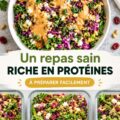Salade riche en protéines avec légumes frais et quinoa dans un bol