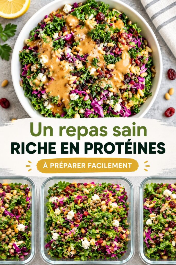 Salade riche en protéines avec légumes frais et quinoa dans un bol