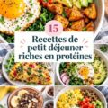 Un plat coloré de petits déjeuners protéinés avec des fruits et des œufs, idéal pour bien commencer la journée.