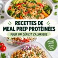 Recette de préparation de repas riches en protéines sur une table de cuisine