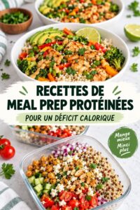 Recette de préparation de repas riches en protéines sur une table de cuisine