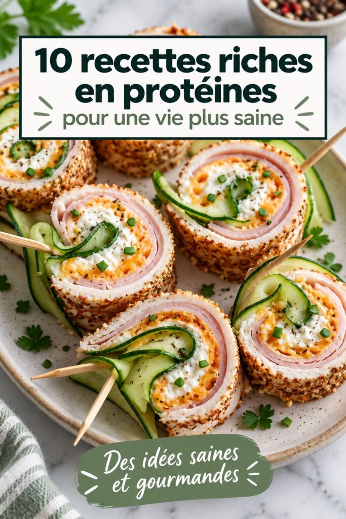 Une assiette colorée de recettes riches en protéines pour une alimentation saine.