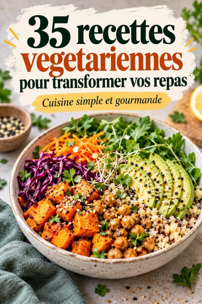 Un plat végétarien coloré et savoureux sur une table à dîner.