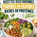 Recette végétarienne avec des légumes frais et des protéines végétales.