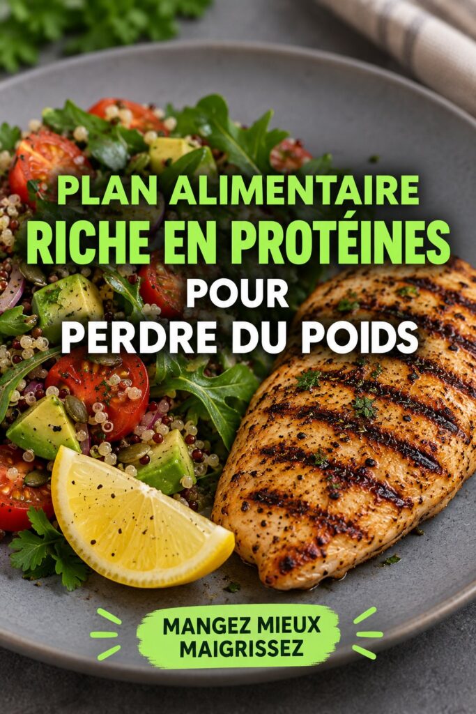 Une assiette colorée avec des aliments riches en protéines pour un régime équilibré