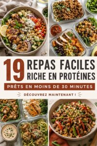Plats colorés riches en protéines prêts à être dégustés
