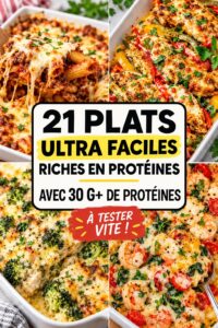 Assiette colorée de plats riches en protéines, idéale pour un repas sain