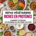 Assiette colorée de repas végétarien riche en protéines avec légumineuses et légumes frais.