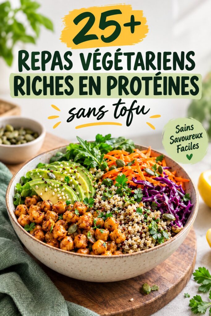 Un plat coloré de légumes et légumineuses riches en protéines