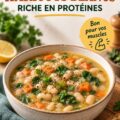 Soupe de haricots blancs riche en protéines servie dans un bol chaleureux