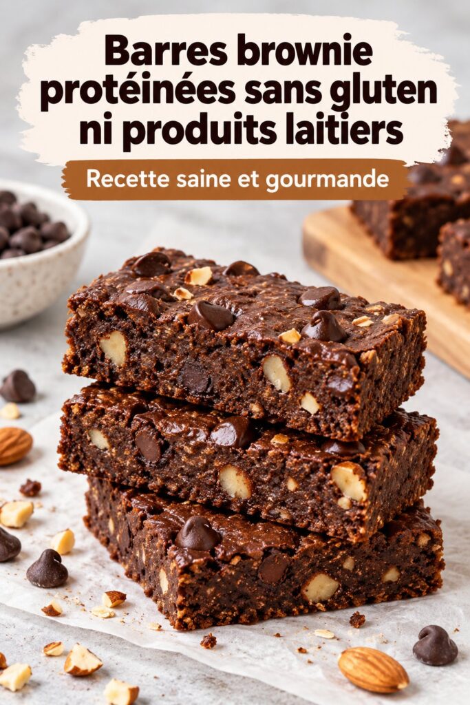 Barres protéinées au chocolat sur une table, prêtes à être dégustées