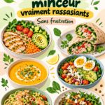 Une assiette colorée avec un déjeuner sain et rassasiant composé de quinoa, légumes et protéines