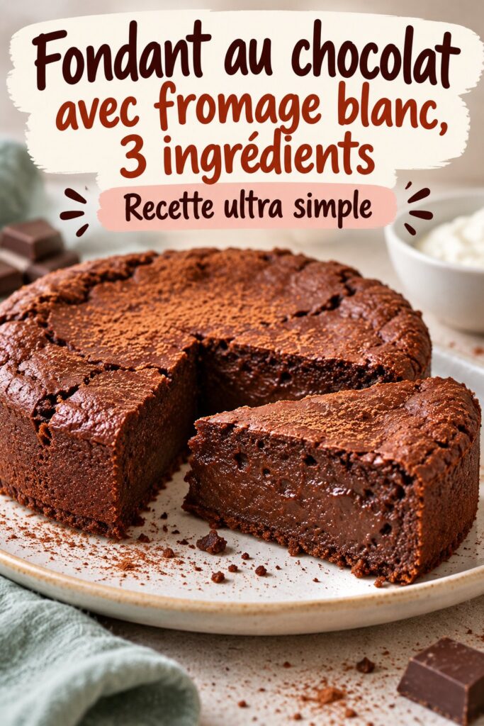 Un fudge au chocolat fait maison avec fromage cottage sur une assiette.