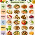 Un échantillon de plat sain représentant le menu équilibré à 1500 calories pour la semaine.