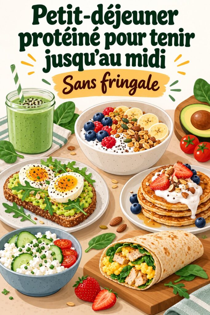 Savoureux petit-déjeuner protéiné avec des œufs et des légumes