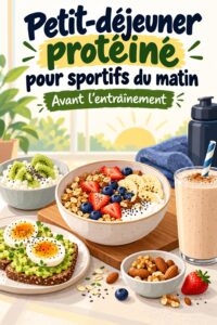 Petit-déjeuner protéiné coloré avec fruits et yaourt