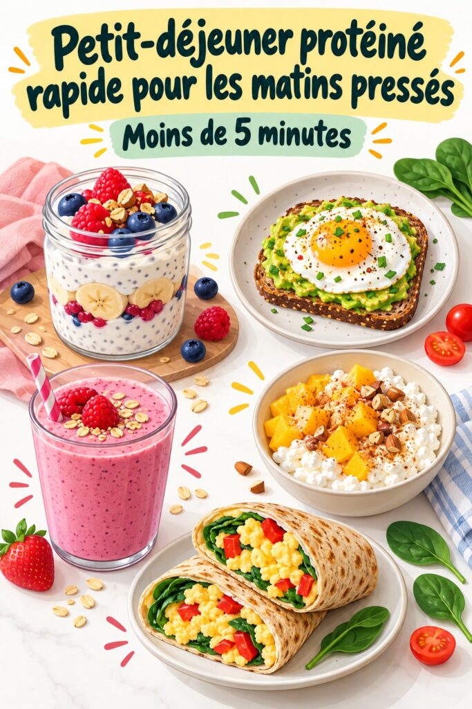 Petit-déjeuner protéiné rapide avec yaourt et fruits