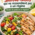 Assiette de recettes minceur savoureuses rassemblant des aliments colorés et appétissants