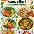 Plateau de repas protéinés sains et rapides pour la perte de poids