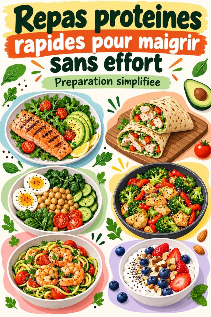 Plateau de repas protéinés sains et rapides pour la perte de poids