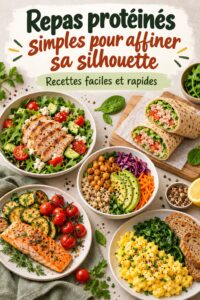 Une assiette de repas protéiné coloré, idéale pour affiner la silhouette.