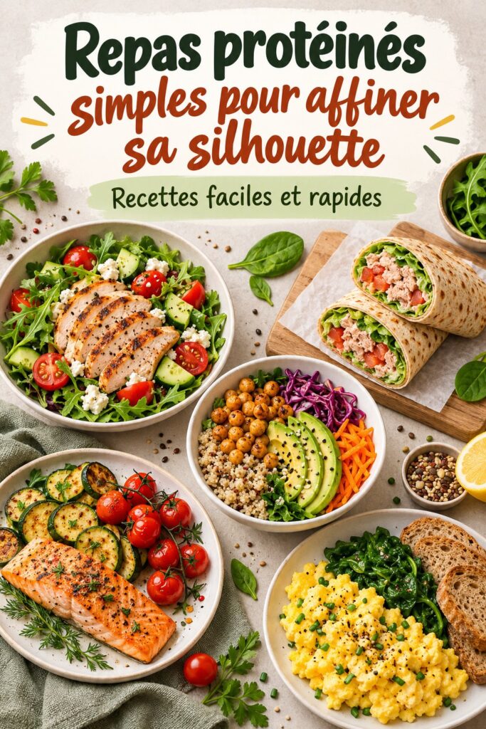 Une assiette de repas protéiné coloré, idéale pour affiner la silhouette.