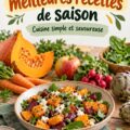 Couverture d'un livre de recettes saines avec des plats colorés et appétissants.