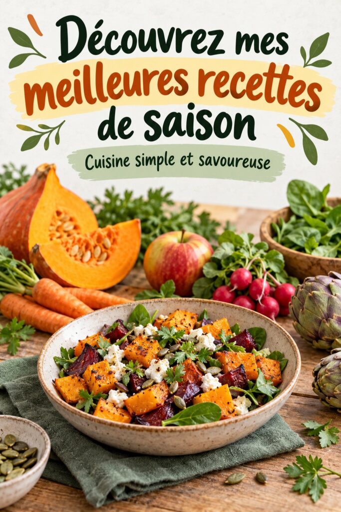 Couverture d'un livre de recettes saines avec des plats colorés et appétissants.