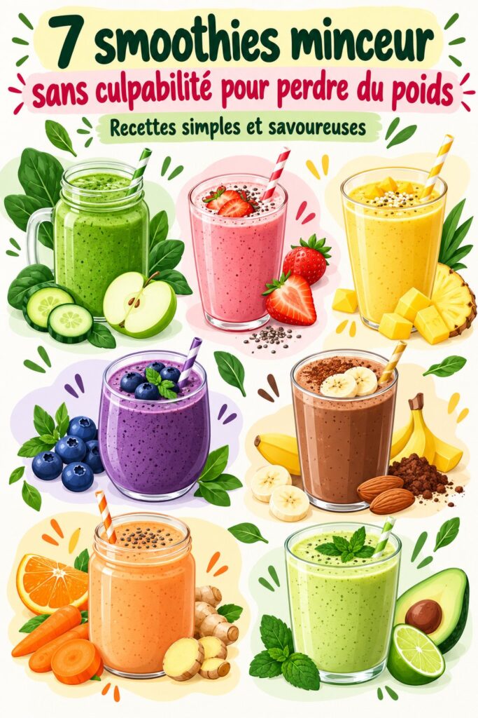 Mix de fruits frais et légumes dans un verre, parfait pour un smoothie minceur.